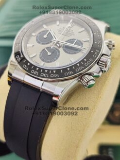 rolex daytona silver dial oysterflex