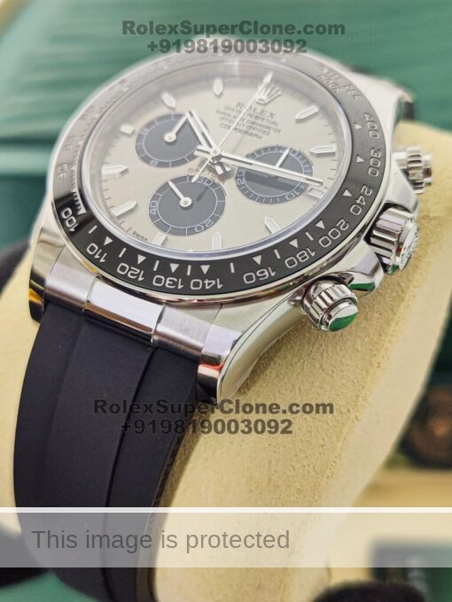 rolex daytona silver dial oysterflex