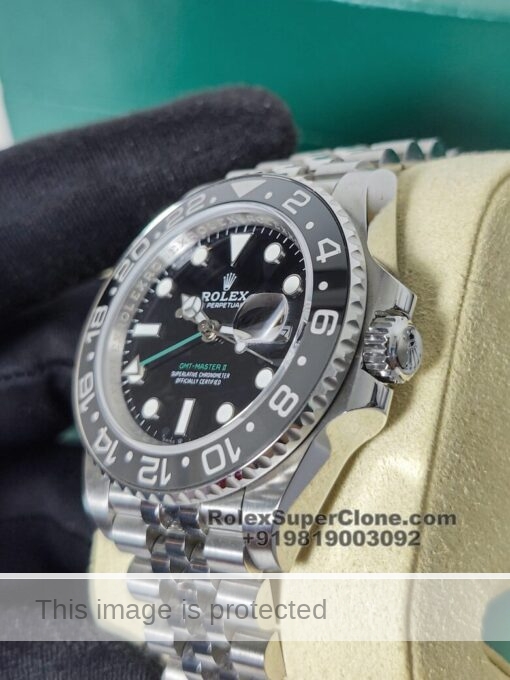 rolex gmt master ii grey black bezel