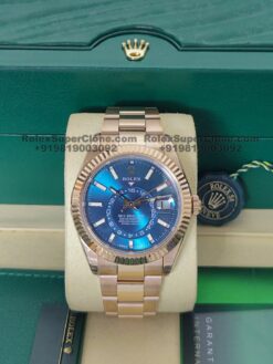 rolex sky dweller rose gold replica watch