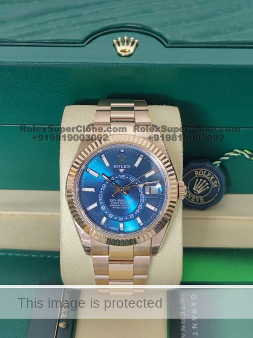 rolex sky dweller rose gold replica watch