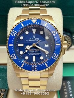 rolex deepsea blue dial gold bracelet