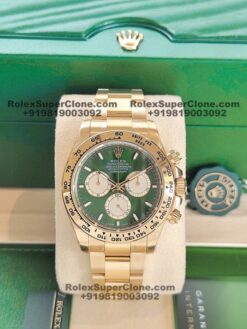 rolex daytona ref 126508 green dial yellow gold