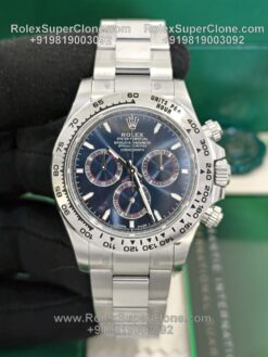 rolex daytona blue dial white gold