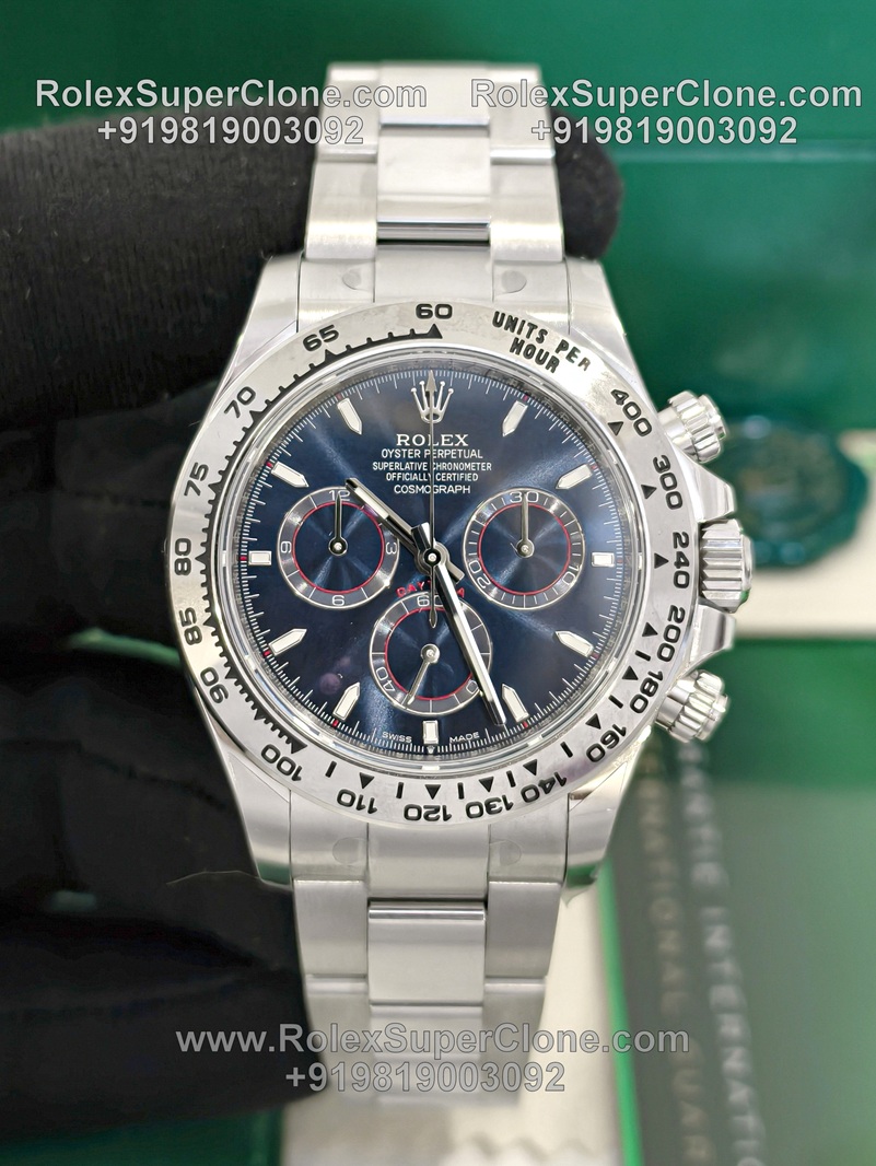 rolex daytona blue dial white gold