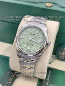 rolex oyster perpetual pistachio dial replica watch