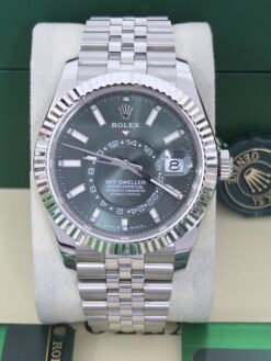 Rolex Sky-Dweller Green Dial Super Clone Swiss Replica Watch | Jubilee Bracelet Ref 336934 | 9002 Swiss Movement