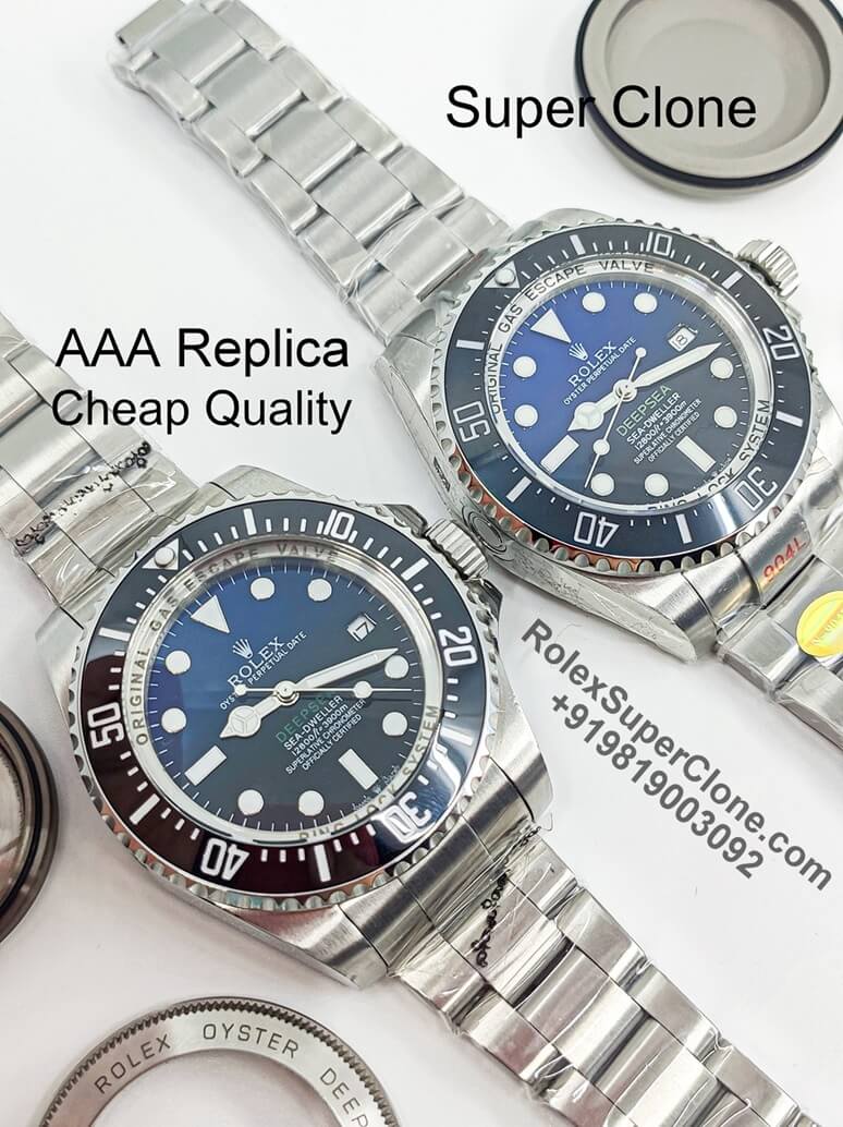 Rolex Deepsea AAA replica vs Super Clone comparison