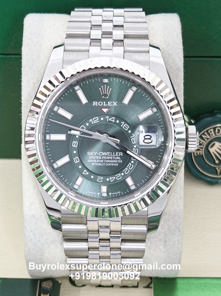rolex sky dweller green dial jubilee