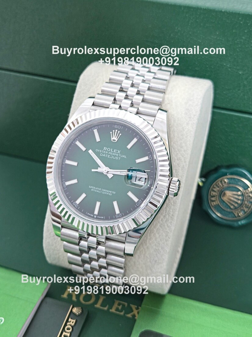 rolex datejust 41 green ombre dial jubilee bracelet