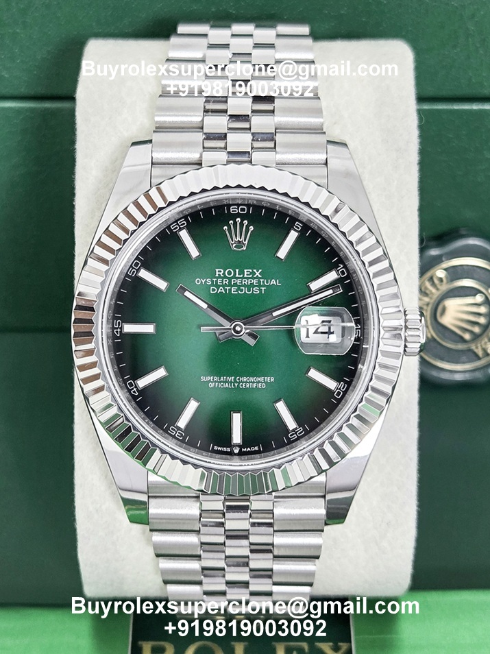 rolex datejust 41 green ombre dial superclone