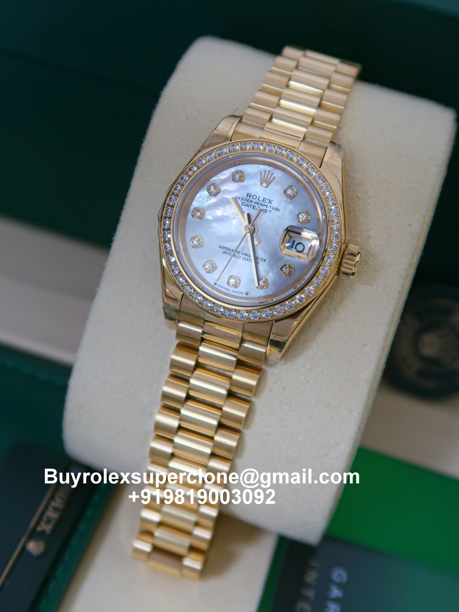 rolex lady datejust replica watch with case size 28mm