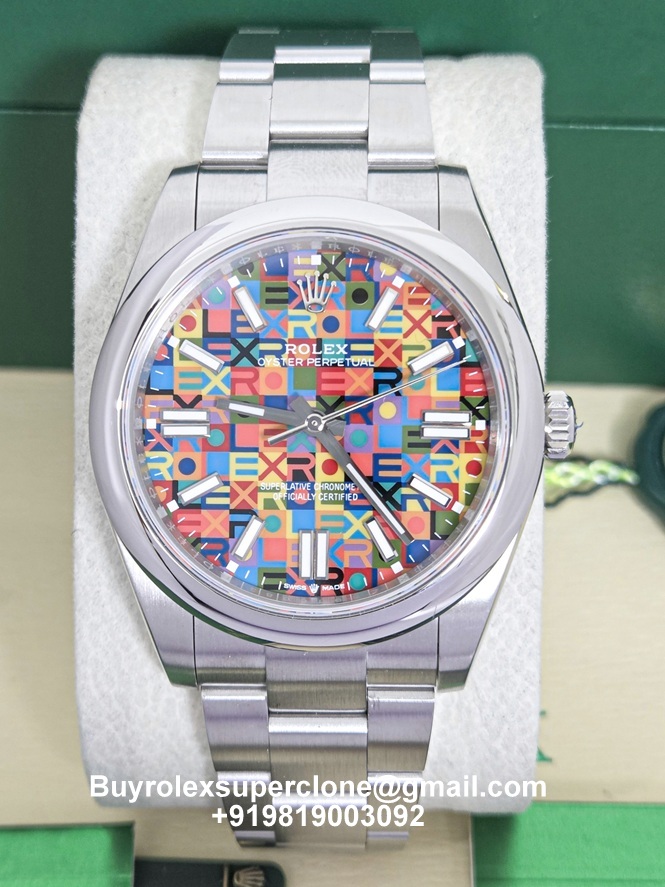 rolex op multicoloured dial