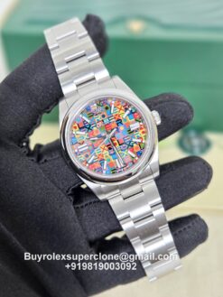 rolex oyster perpetual multicoloured dial